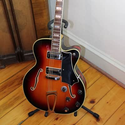 Wurlitzer 2 Pickup Jazz Guitar 1960'S Sunburst image 4