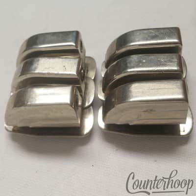 *Leedy&Ludwig 6x Beavertail Tom/Snare Drum Lugs Nickel USA Vintage 40s-50s Metal image 2