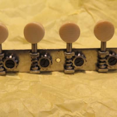 vintage 1800's early 1900's vintage mandolin tuners striped catalin/bone/ivory buttons image 5