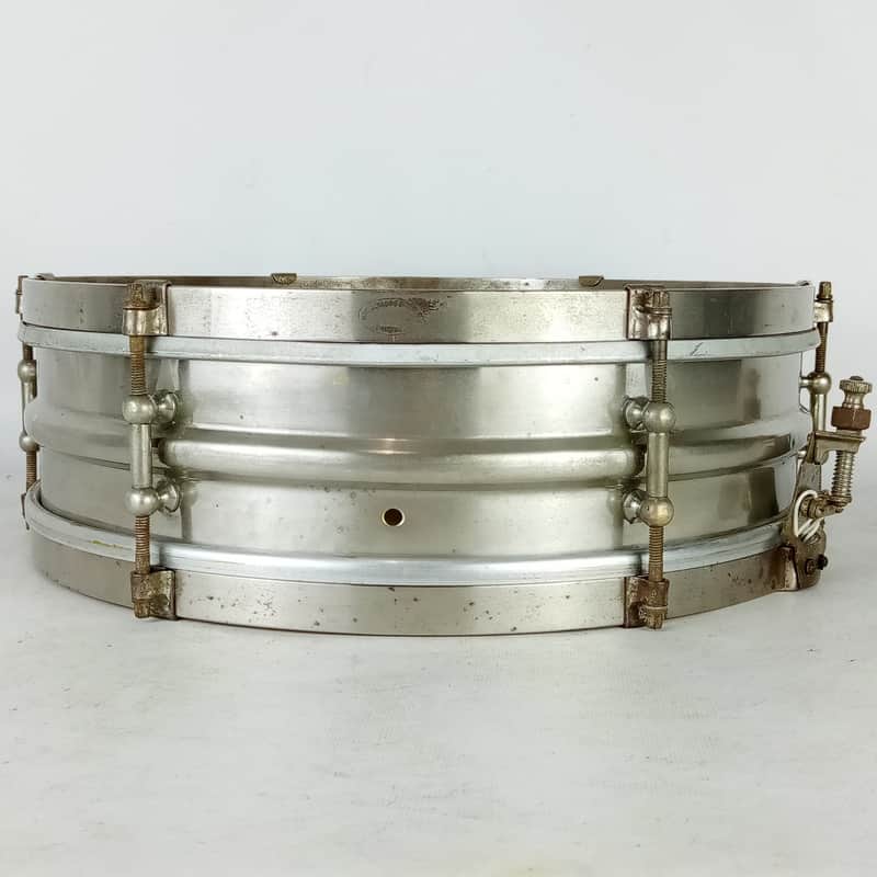 *Wilson Bros 4x14" Brass Snare Drum 3-Way Nickel Vintage 20s Chicago USA 6-Lug* image 1