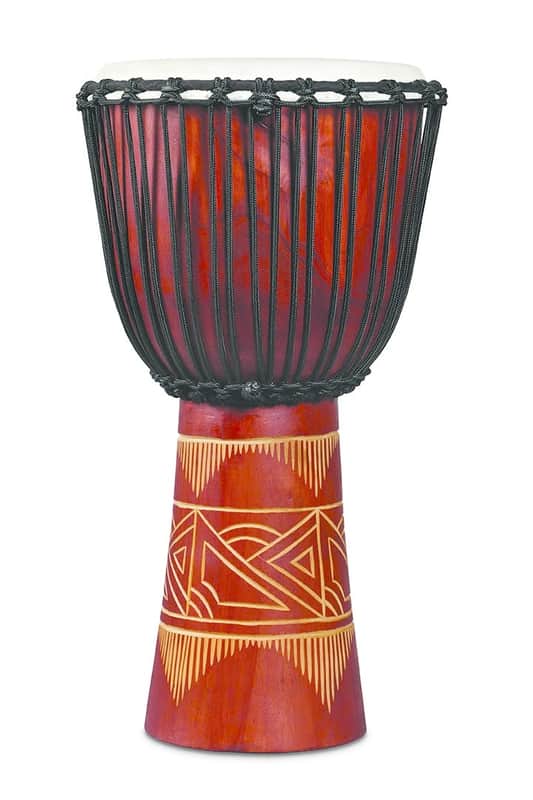 LP - LP713LR - World Beat Wood Art Large Djembe, Red/Natural image 1