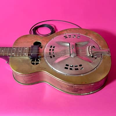 1936 Dobro M-32 Gold Roundneck fiddle edge resonator image 9