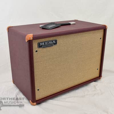 Mesa Boogie 1x12 Wide Body Compact Cabinet Closed Back - British Cabernet Bronco, Tan Jute Grille image 1