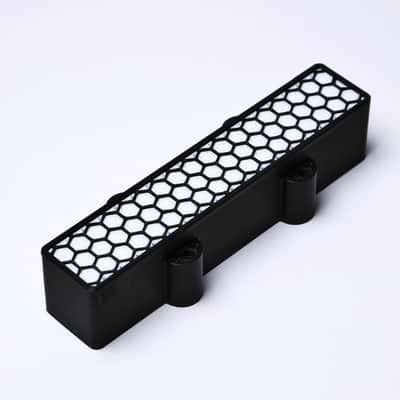 Custom 4-String Jazz Bass Pickup Covers (No Holes) Set of 2 - Black & White-Tidal image 4