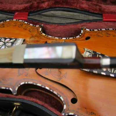 Hardanger Fiddle violin, Hardingfele + Albert Nurnberger Bow  1918 amber image 22