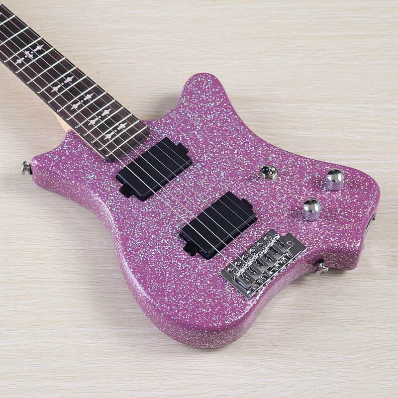 Custom Sparkle Purple HH Electric Guitar, Basswood Body, Maple Neck image 1