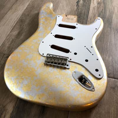 Made to Order - FRANCHIN Mercury guitar body Impressionist METALLIC LEAF (Gold/Silver/Copper/Bronze texture) Basswood Poplar Stratocaster-Strat-S-Style Made in Italy image 6