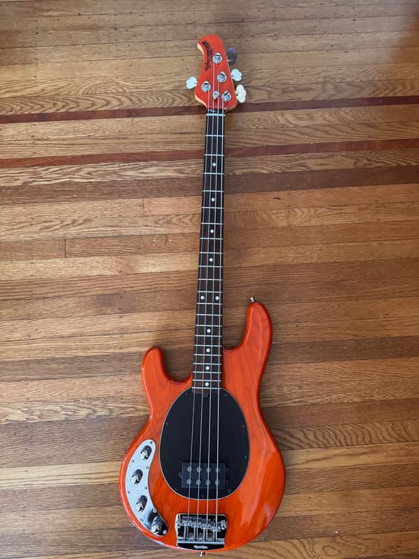 Ernie Ball Music Man Sting Ray 4 2003 - Translucent Orange Left Handed image 1