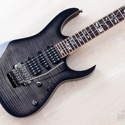 2019 Ibanez J Custom RG8570Z HSH AAA Flame Top Black Rutile w/ Tree of Life Inlay, Case & CoA image 1