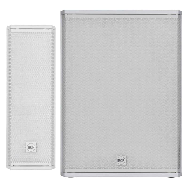 RCF NXL 14-A W Compact White Column Speaker with 18" Subwoofer Package image 1