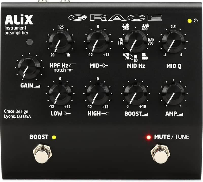 Grace Design ALiX Acoustic Instrument Preamp/EQ/DI/Boost Pedal - Black image 1