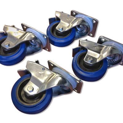 RCF SUB 8006-AS Active Subwoofer Sub + Casters 4-Pack Locking Wheels image 3