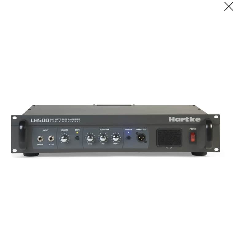 Hartke LH500 Bass Amplifier Tube (12AX7) Preamp, Bass and Treble Shelving with peak Mid-Range 500 watt Bass Head image 1
