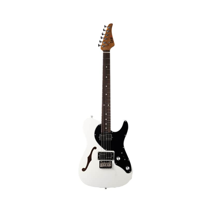 Eart Guitars, E-TT72, Semi Hollow Body Electric Guitars Humbucker Pickups Fixed Bridge LP3, White image 1