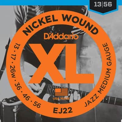 D'Addario EJ22 Nickel Wound Electric Guitar Strings, Jazz Medium, 13-56 image 1
