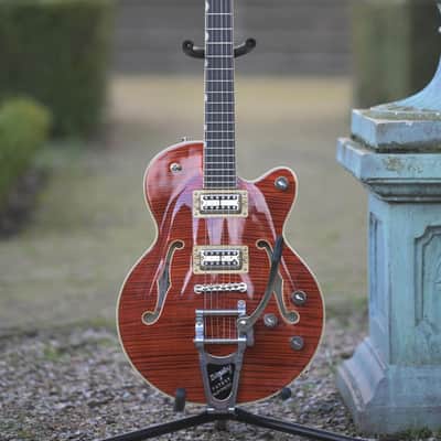 Gretsch G6659TFM Players Edition Broadkaster® Jr. Center Block Single-Cut with String-Thru Bigsby® and Flame Maple, Ebony Fingerboard - Bourbon Stain image 3