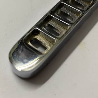 1980s chrome Gibson USA top adjust 9 point bridge base with no saddles rare original vintage part image 7