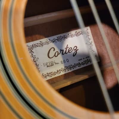 Vintage Cortez 860 Acoustic Guitar Mid 1970's Japan Great Shape W/Case Open Book Headstock image 8