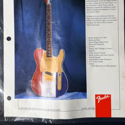 1995-1998 Fender Telecaster Buck Owens Signature Crafted in Japan ~ Red, Silver & Blue Sparkle image 9