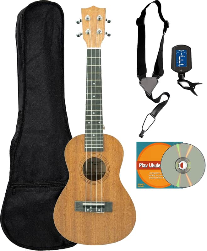Vault UK-100 Arched Back Concert Ukulele w/ Gig Bag image 1