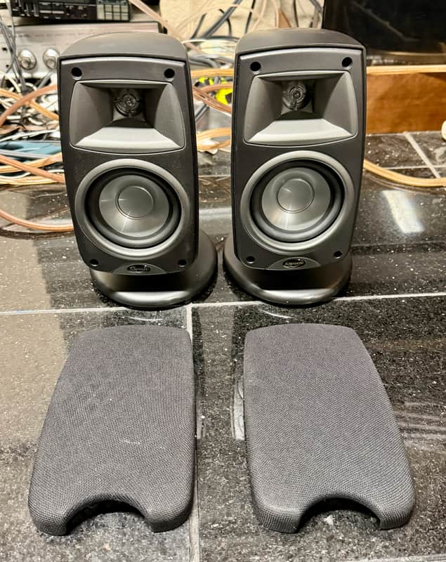 Klipsch Quintet III Satellite Speakers QSL5BL w/ Swivel Mount; Tested SEE VIDEO image 1