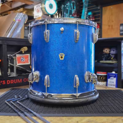USED Ludwig 4pc Drum Kit - Transition Badge, "Blue Sparkle" image 9