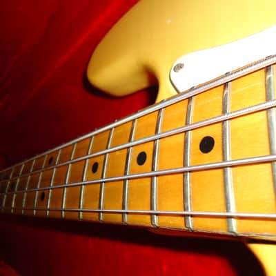 Vintage Early 1970's Oly White Fender Lefty Left Handed Precision 4 String Electric 'P' Bass in OHSC image 4