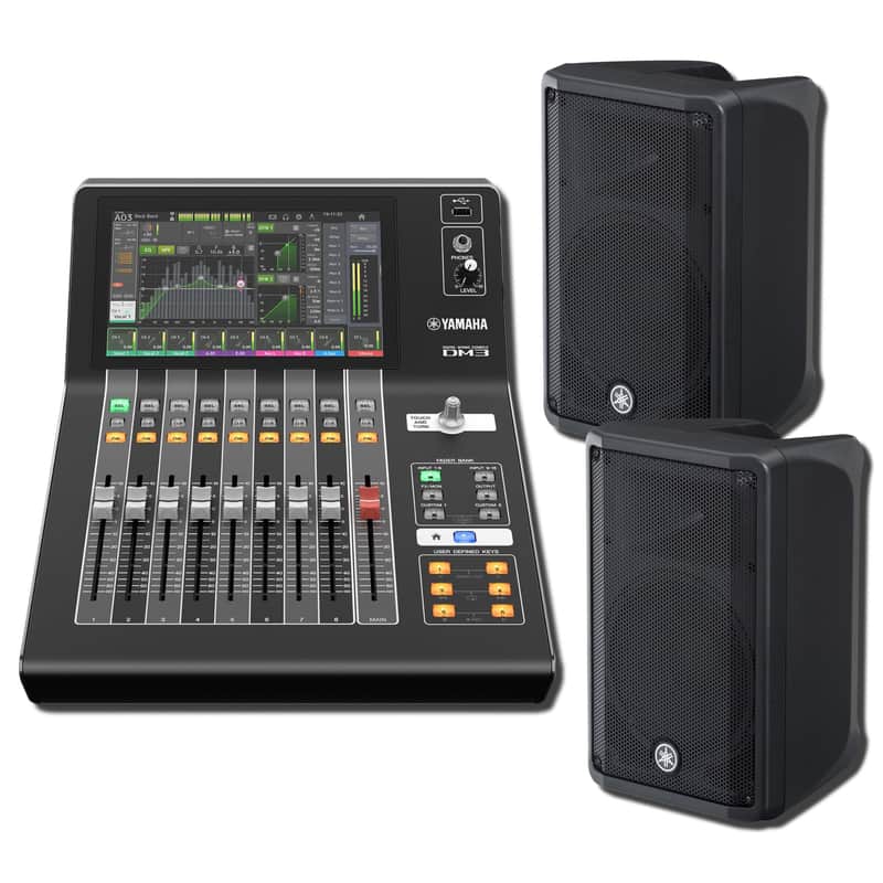 Yamaha DM3S 22-Channel Digital Mixing Console Portable PA Bundle with 2 DBR10 10-Inch 700W Powered Loudspeakers image 1