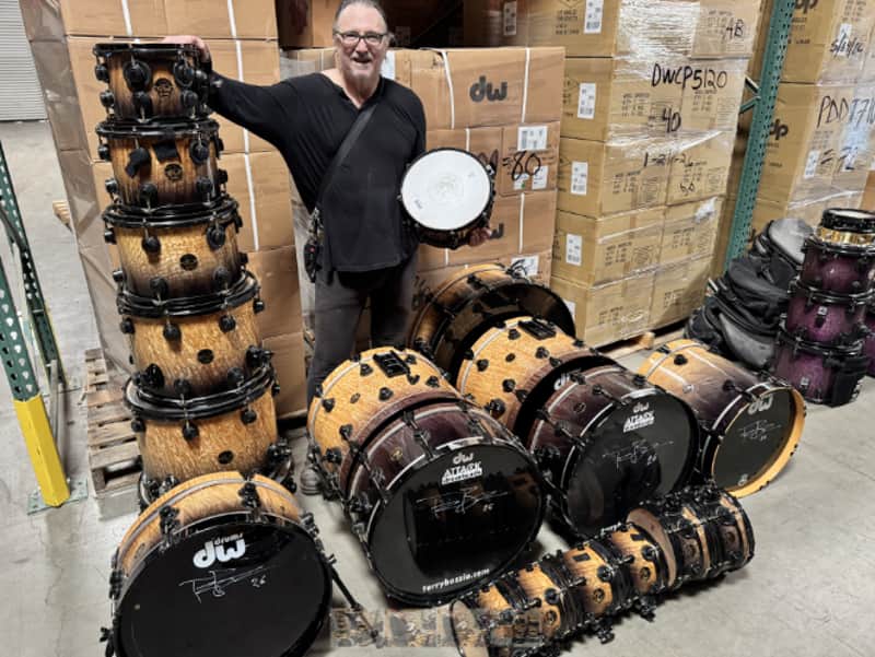 Terry Bozzio's DW 1990s - 20 Piece Tamo Ash – Jeff Beck, Mick Jagger, Stevie Ray Vaughan Drum Set. Signed! image 1