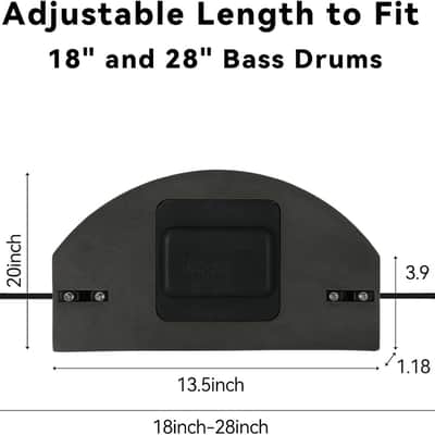 Bass Drum Mute Pad Adjustable Drum Mute Detachable Kick Drums Silencer 80% Sound Reduction Foam Rubber & Silicone Quick-Install for 18 20 22 Inch Bass Drums Home Apartment Practice Black image 2