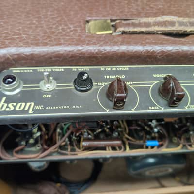 1955 Gibson GA-40 Les Paul Flagship 1x12 Guitar Combo Two-Tone Brown image 3