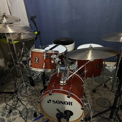 Sonor made in Germany Sunset beech limited edition 3 pc drum set + bags and extras image 17