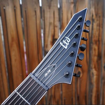 ESP LTD SIGNATURE SERIES JS-7 Baritone Black 7-String Electric Guitar w/ Case image 3