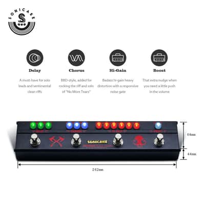 Sonicake Multi Effects Pedal BLACK HAMMER Hi Gain Distortion Delay Chorus,price include the import duty for US buyer image 2