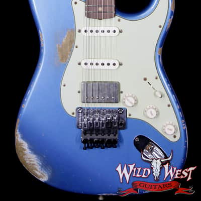 Fender Custom Shop 1962 Stratocaster HSS Floyd Rose Heavy Relic Lake Placid Blue image 1