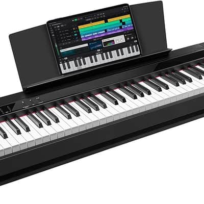 Piano 88 Key Full Size Weighted Keyboard, Hammer-Action Portable Electric Piano For Beginner Adults, Bundle With Sustain Pedal, Piano Stickers, Music Rest, Black image 1