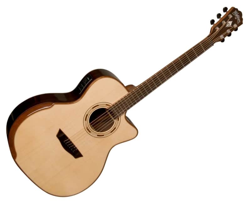 Washburn WCG25SCE Comfort Series Grand Auditorium Cutaway w/ Electronics Natural image 2