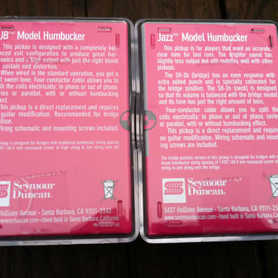 Seymour Duncan JB Jazz Hot Rodded Pickup Set Humbucker SH-4 SH-2n Reverse Zebra image 2