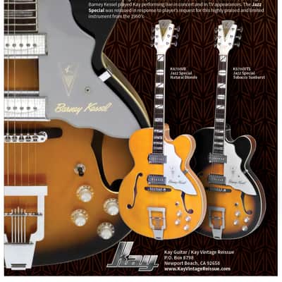 Kay Vintage Reissue Barney Kessel Signature "Jazz Special" Guitar FREE $250 Case - Natural Blonde image 8