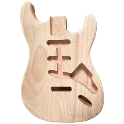Unfinished ST Style Electric Guitar Body SSS – DIY Replacement Guitar Body Blank, Mahogany image 1
