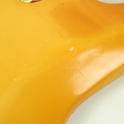 1973 Fender Stratocaster Body Olympic White 4.5lbs Nicotine Yellow 1970's Vintage Strat image 16