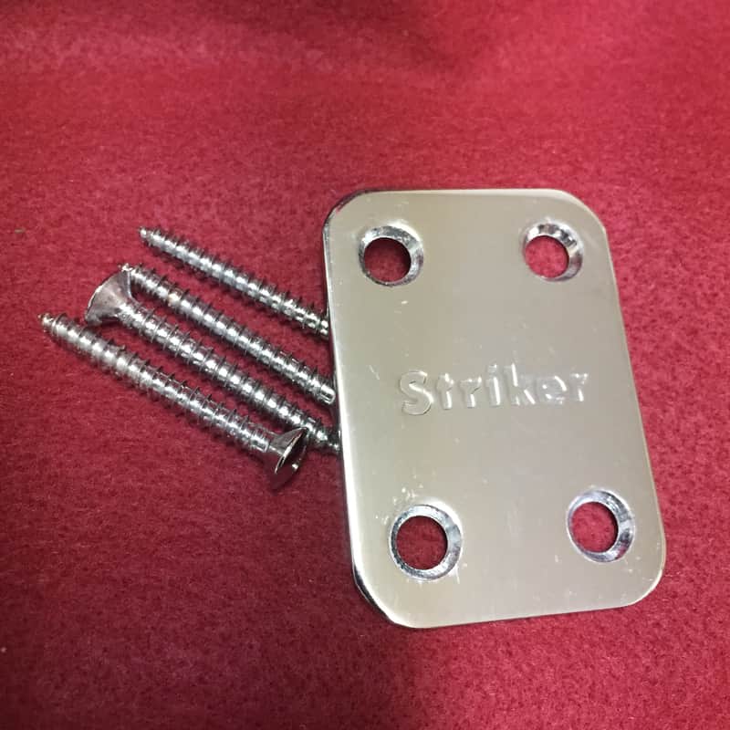 1984-85 Kramer Striker CHROME Neck Plate Original w/Bolts Super Clean image 1
