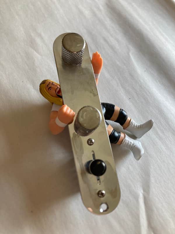Unbranded Loaded Telecaster Style Control Plate - Relic’d Chrome image 1