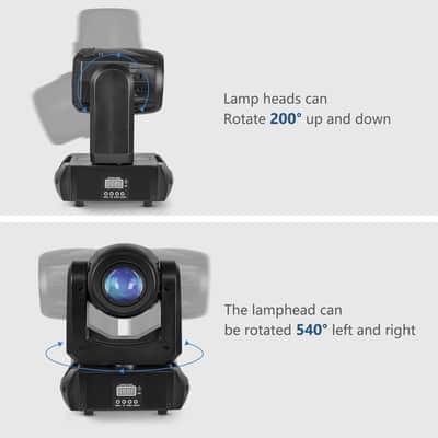 100W LED Moving Head Lights Beam 14Gobos 11Colors 8 Face Roto Super Bright Silent Cooling System Dj Disco Light Spotlight Stage Light for Wedding Party Church Live Show Club (2 Pack) image 2