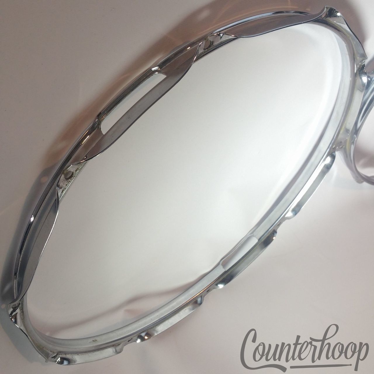 Ludwig 15" 10-Lug Snare/Marching Drum Resonant Rim/Hoop Chrome Vintage 60s USA* — main photograph