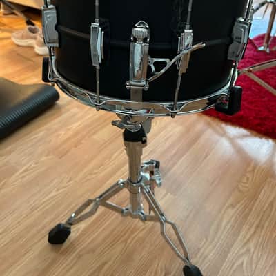 Ludwig LB408 Black Beauty 8x14 Stealth Brass Snare Drum Matte Black image 5