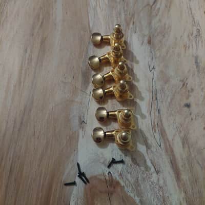 Gotoh 6 in Line Gold MIJ Jpaanese Made Ibanez Style Tuners w/ Mounting hardware image 1