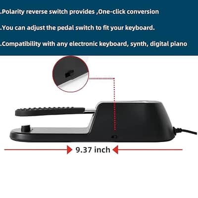 Sustain Pedal Univerdal for Keyboard with Polarity Switch for Yamaha Casio Roland Korg Behringer Moog Piano Midi Electronic keyboards Style Piano Foot Pedal (Upgrade Version) image 2