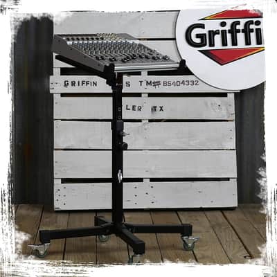GRIFFIN Rolling Studio Mixer Stand DJ Cart (MobileTILT Series) – Standing Rack On Casters with Adjustable Height – Portable Mount Turntable Holder For Digital Drum Machine, Mixing Audio Music Gear image 10