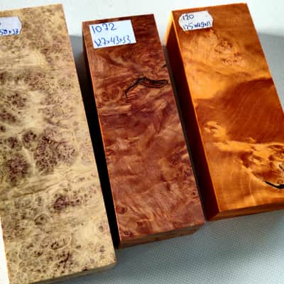 Afzelia Burl / Amboyna Burl and Maple Burl blank - Wood Lumber Blank DIY Material for Musical Instruments Tools image 3